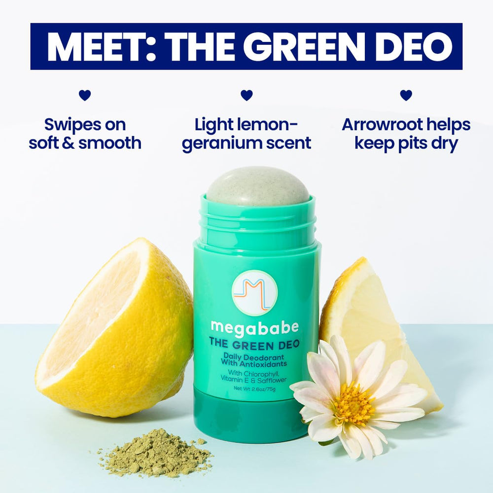 Aplicación suave de Megababe Daily Desodorante Verde, sin esfuerzo