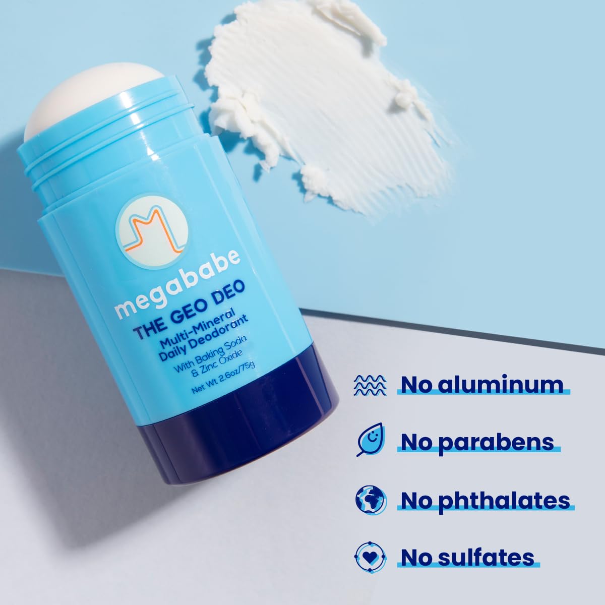 Megababe GeoDeo aprobado por dermatólogos, cuidado para piel sensible.