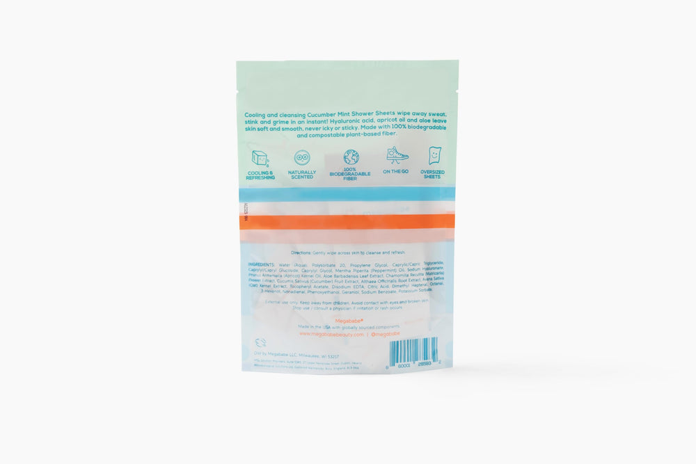 Megababe hojas de ducha para viaje y camping, higiene sin esfuerzo.