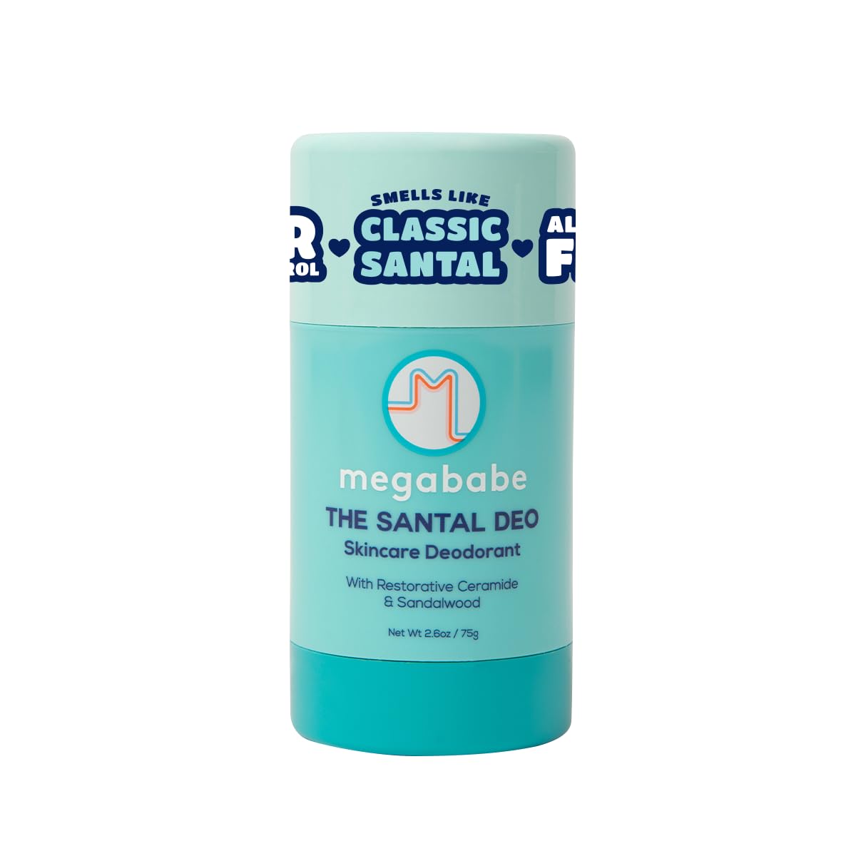Megababe Santal Deo: botella elegante con protección de 72 horas.