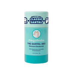 Megababe Santal Deo: botella elegante con protección de 72 horas.