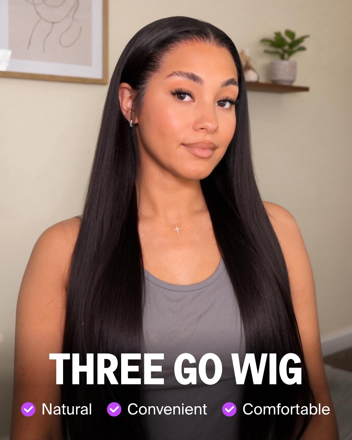 Megalook glueless wear-and-go cap provides secure daily wear.