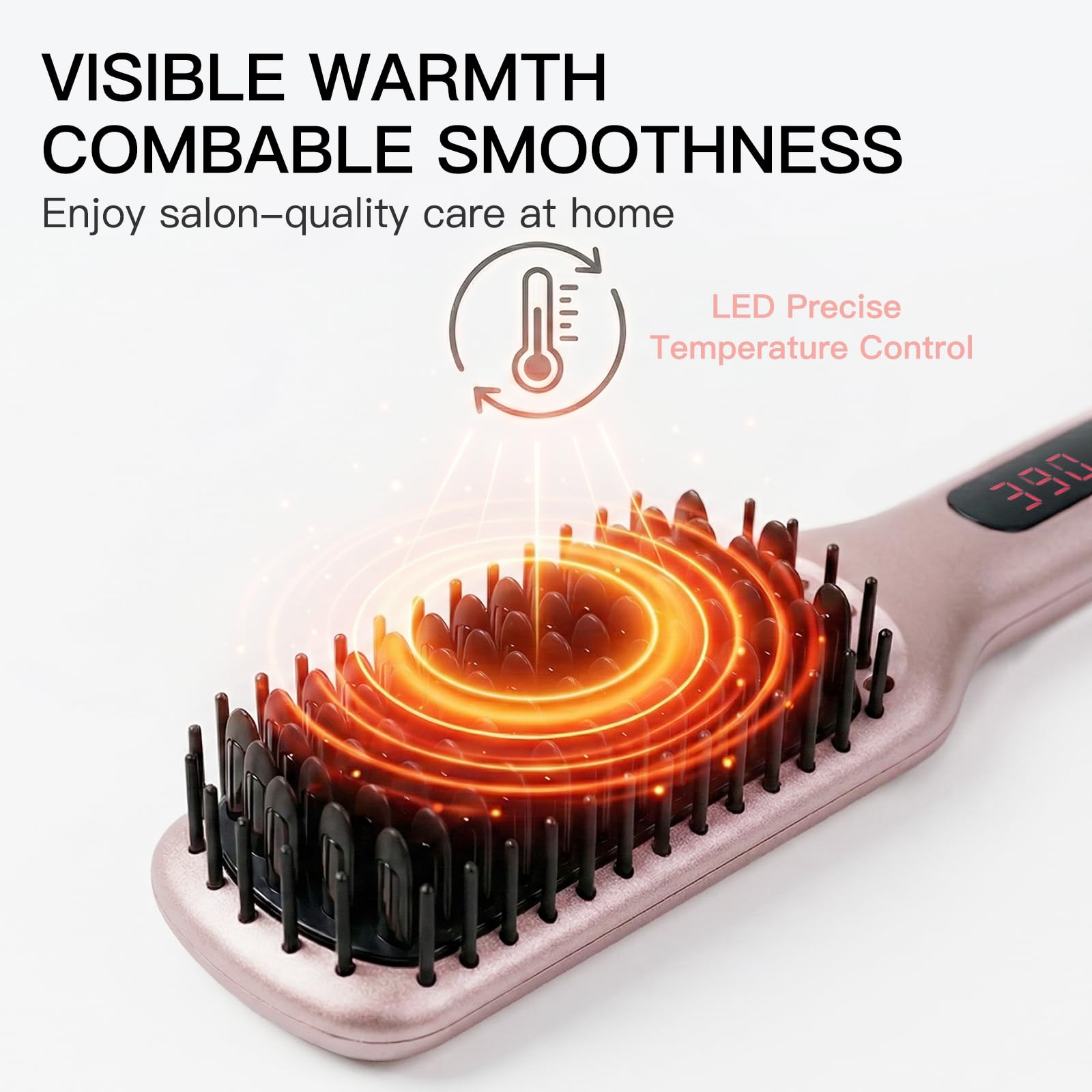 MEGAWISE Pro Ceramic Ionic Hair Straightener Brush quick heat-up for speedy styling.
