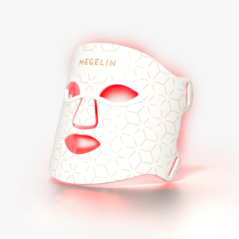 MEGELIN 7 colors LED mask front view with flexible silicone for comfort.