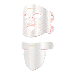 MEGELIN LED face-neck mask worn for at-home light therapy sessions.