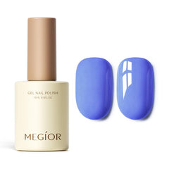 MEGIOR Ultra Marine gel en bote azul-morado para uñas duraderas.