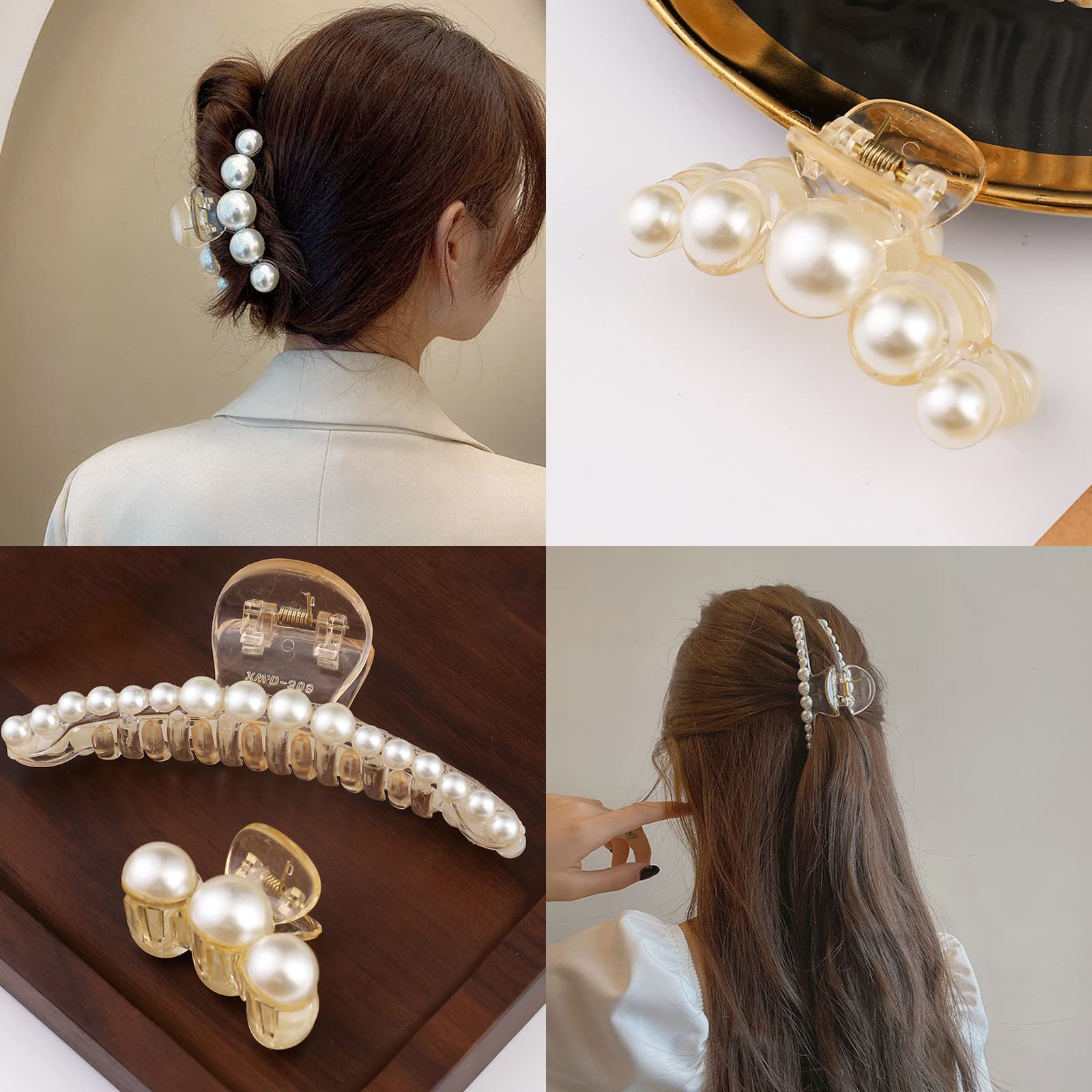 Mehayi broches cabello perla grande, ideal para eventos