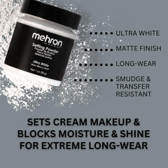 Textura fina de Mehron para un acabado natural y ligero.