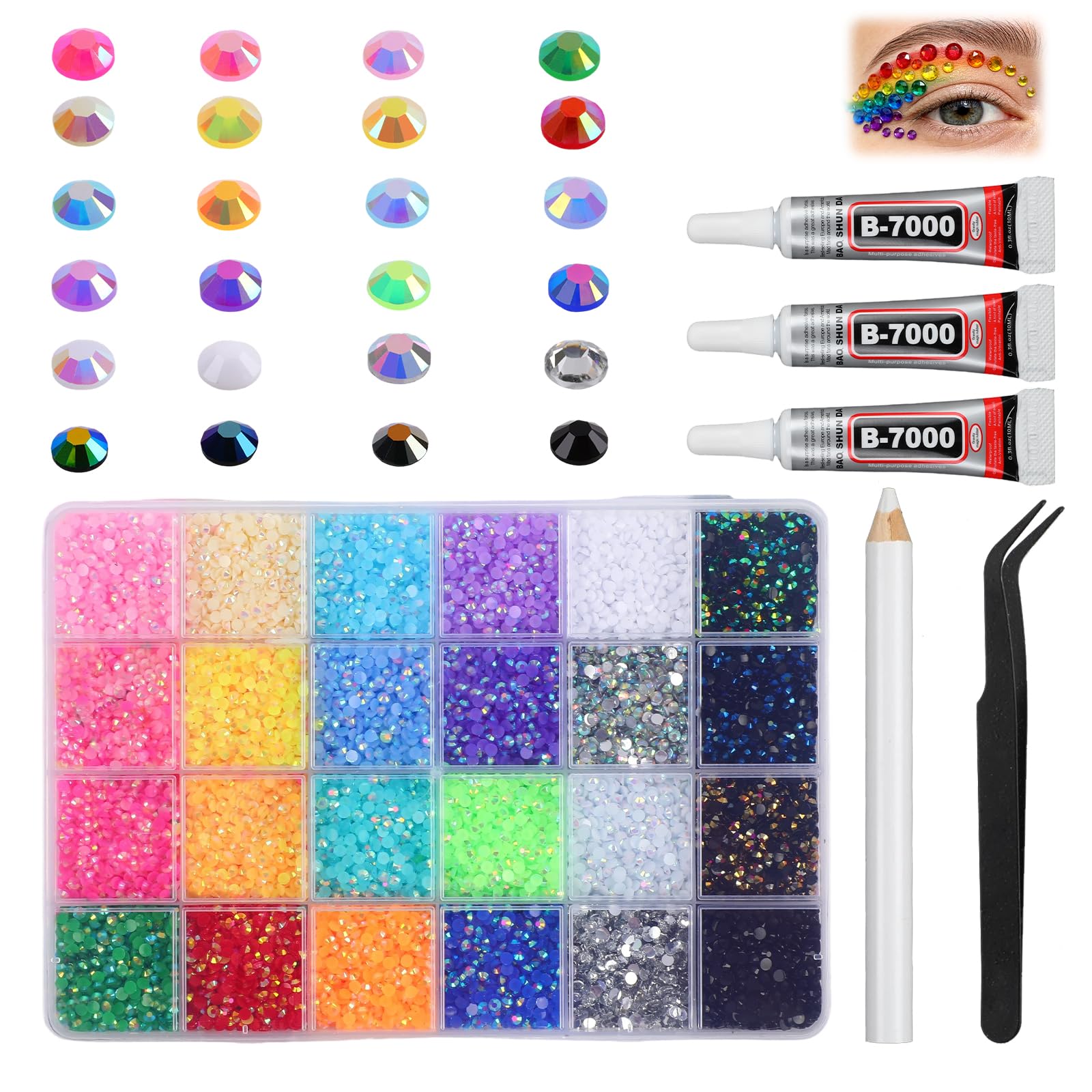 MeiAid 3mm flatback rhinestones for nail art add brilliant sparkle.