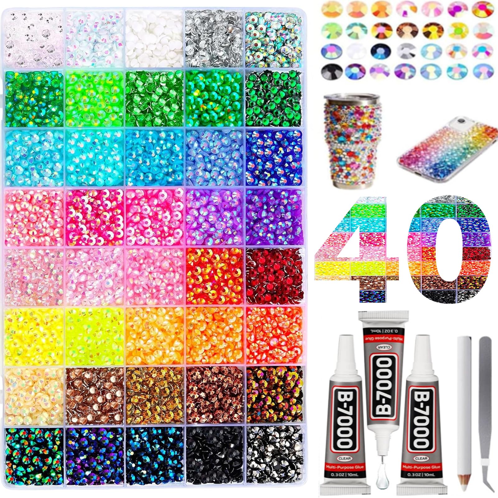 MeiAid multicolor rhinestones 3mm flatback for precise, eye-catching craft accents.