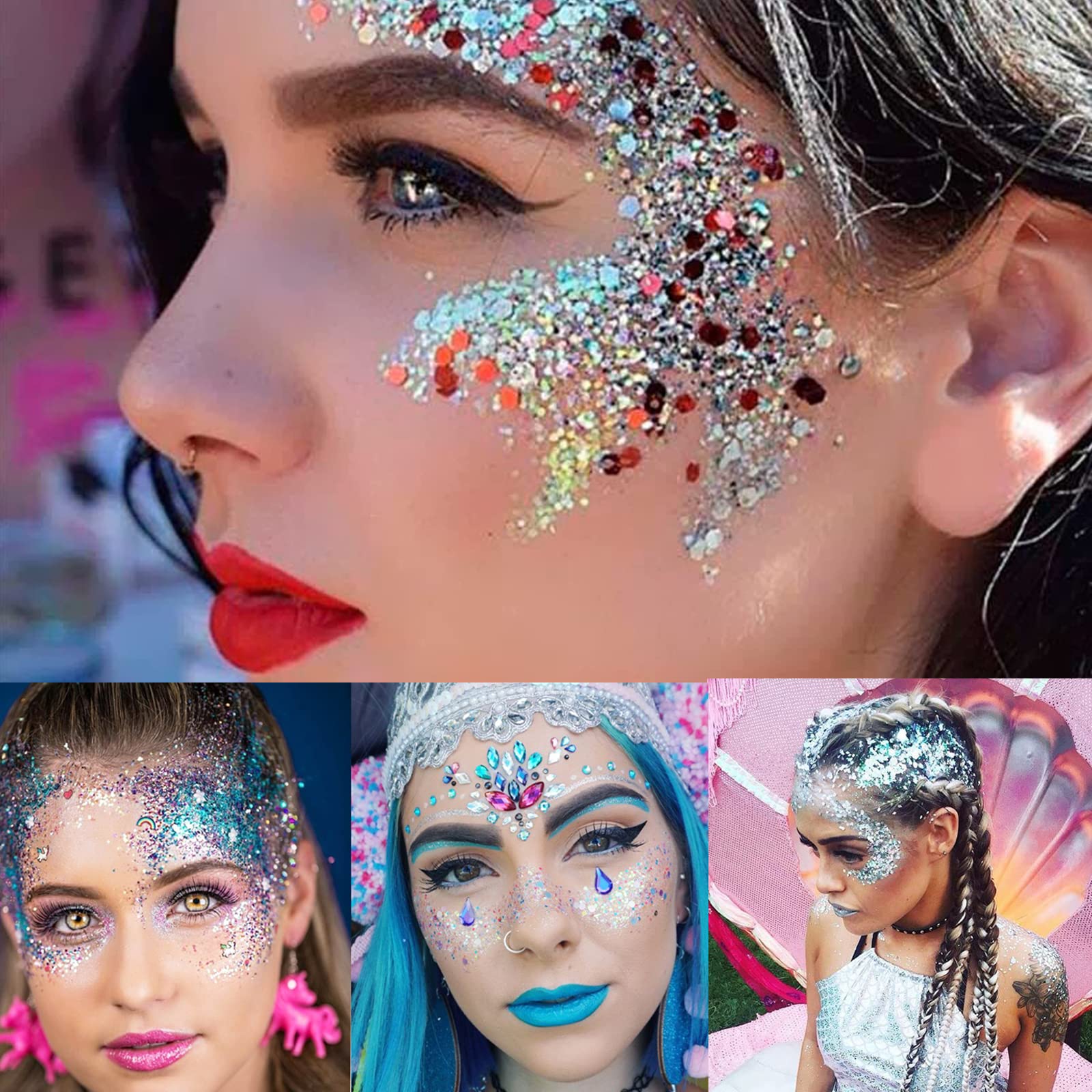 MEICOLY 50ml glitter gel bottle provides long-lasting shine.