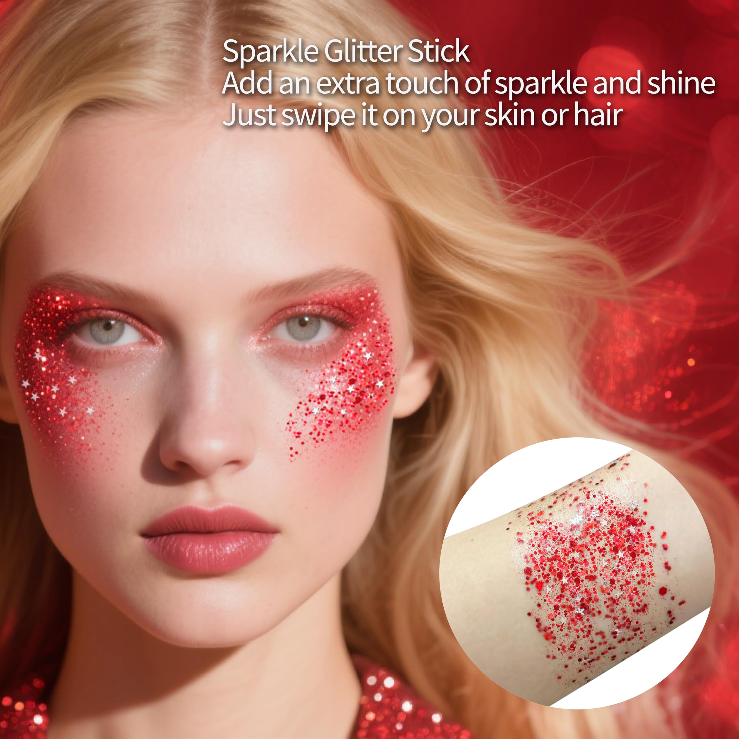MEICOLY arm glitter stick provides subtle shimmer for night outs.