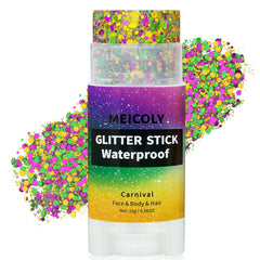 MEICOLY barra brillo Mardi Gras para cuerpo, brillo intenso para fiesta y carnaval.