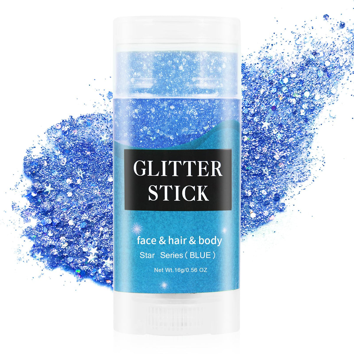 MEICOLY barrita purpurina azul para rostro con brillo intenso