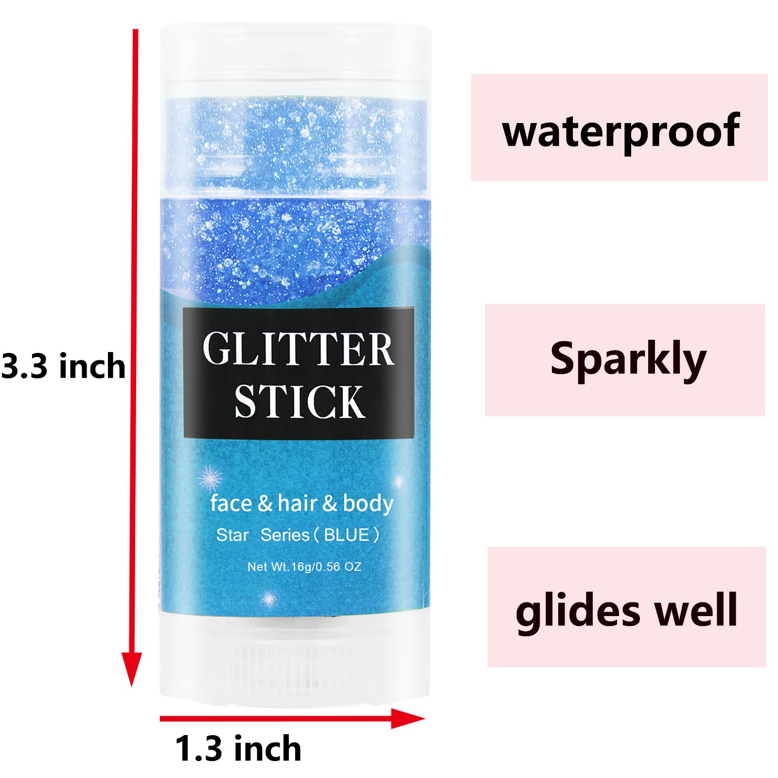 MEICOLY brillo holografico azul para cabello duradero