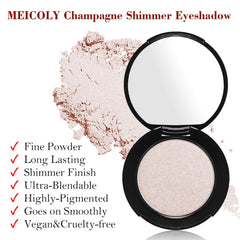MEICOLY Champagne Shimmer Eyeshadow compact for easy buildable color.