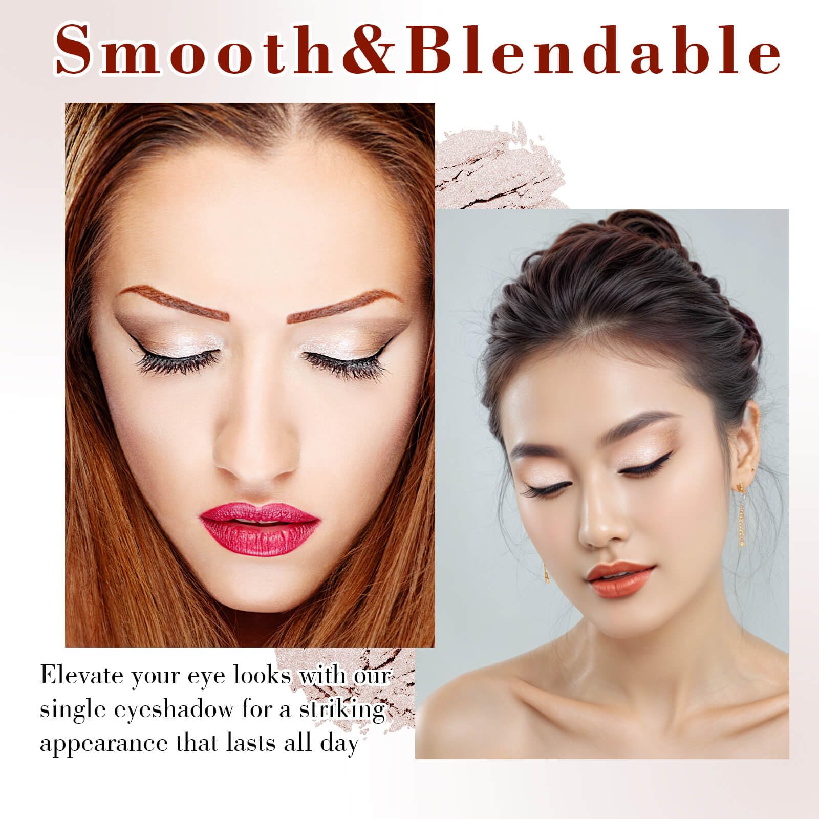 MEICOLY Champagne Shimmer Eyeshadow waterproof formula resists smudges and fading.