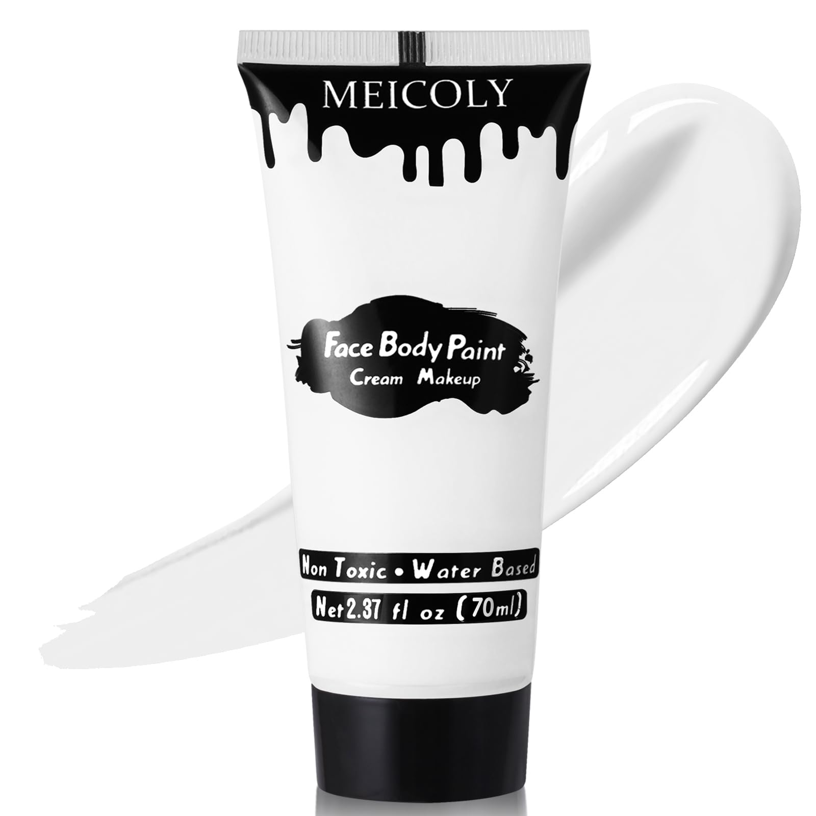 Meicoly crema blanca: pintura facial y corporal de 70 g para cubrir con facilidad.