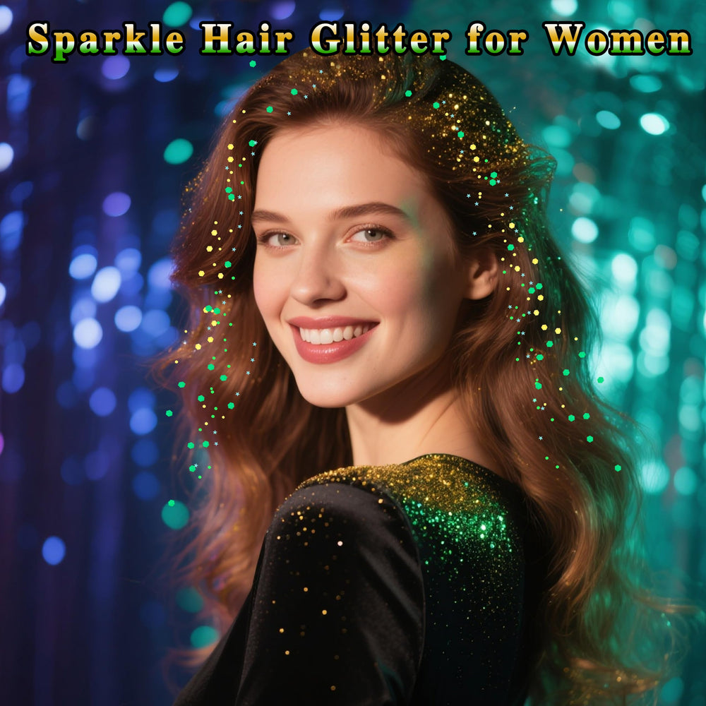 MEICOLY glitter dorado y verde para Mardi Gras