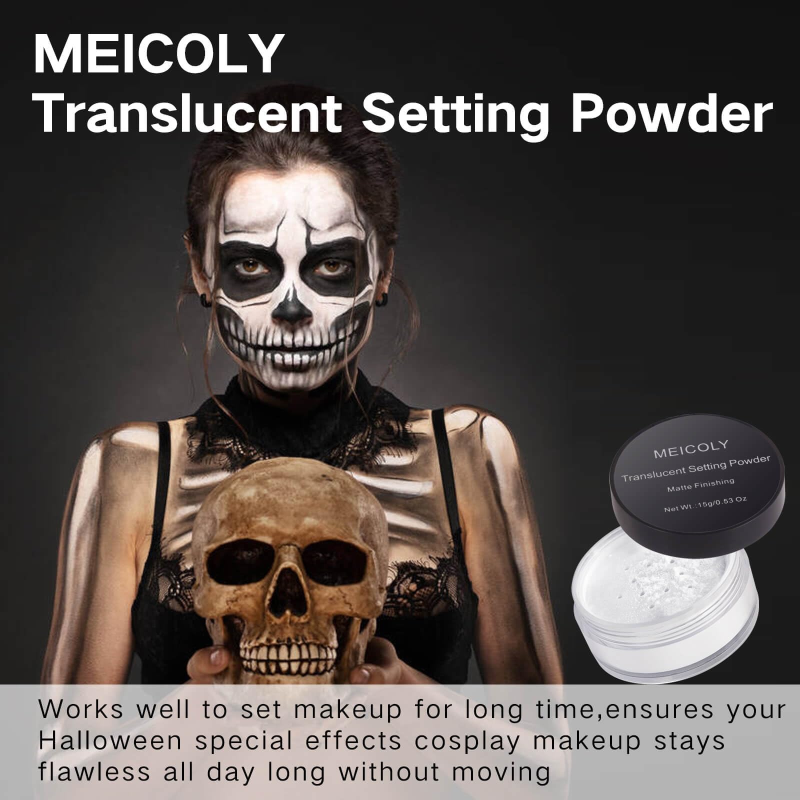 MEICOLY ideal for Halloween SFX makeup to set prosthetics and makeup.