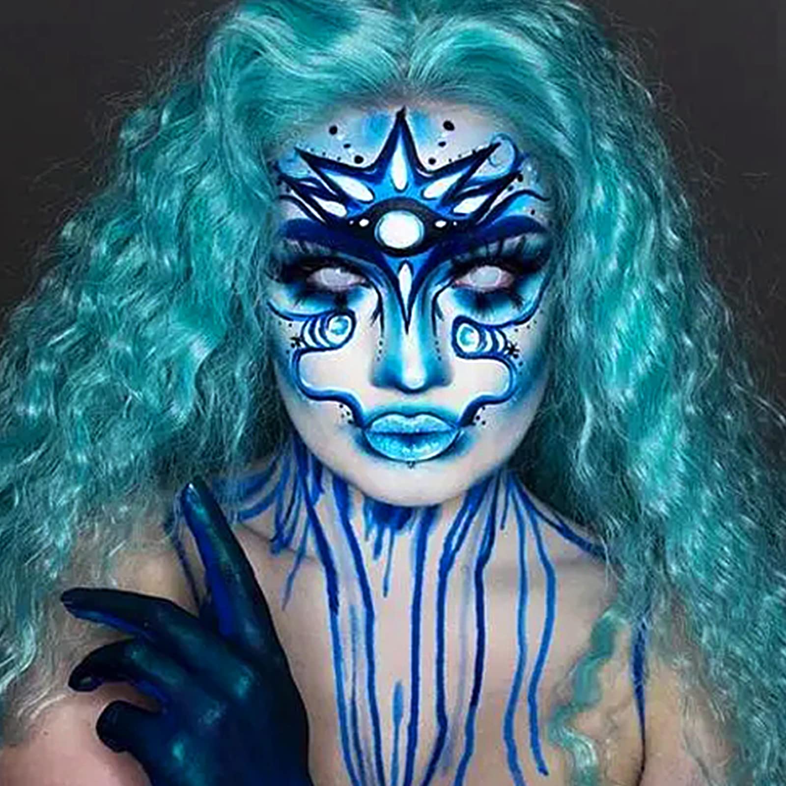 Look de cosplay Smurf en azul MEICOLY para fotos y eventos.