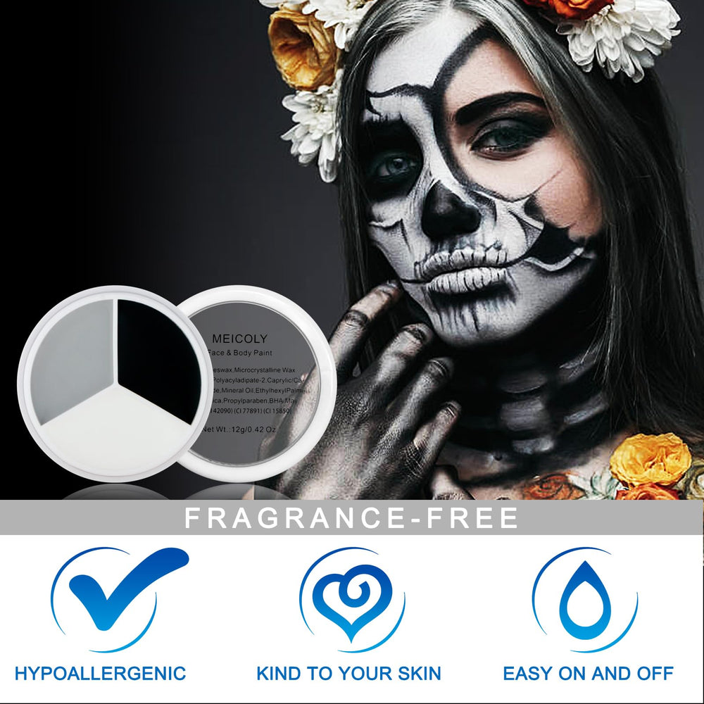 MEICOLY maquillaje-cuerpo-gris-claro para efectos realistas