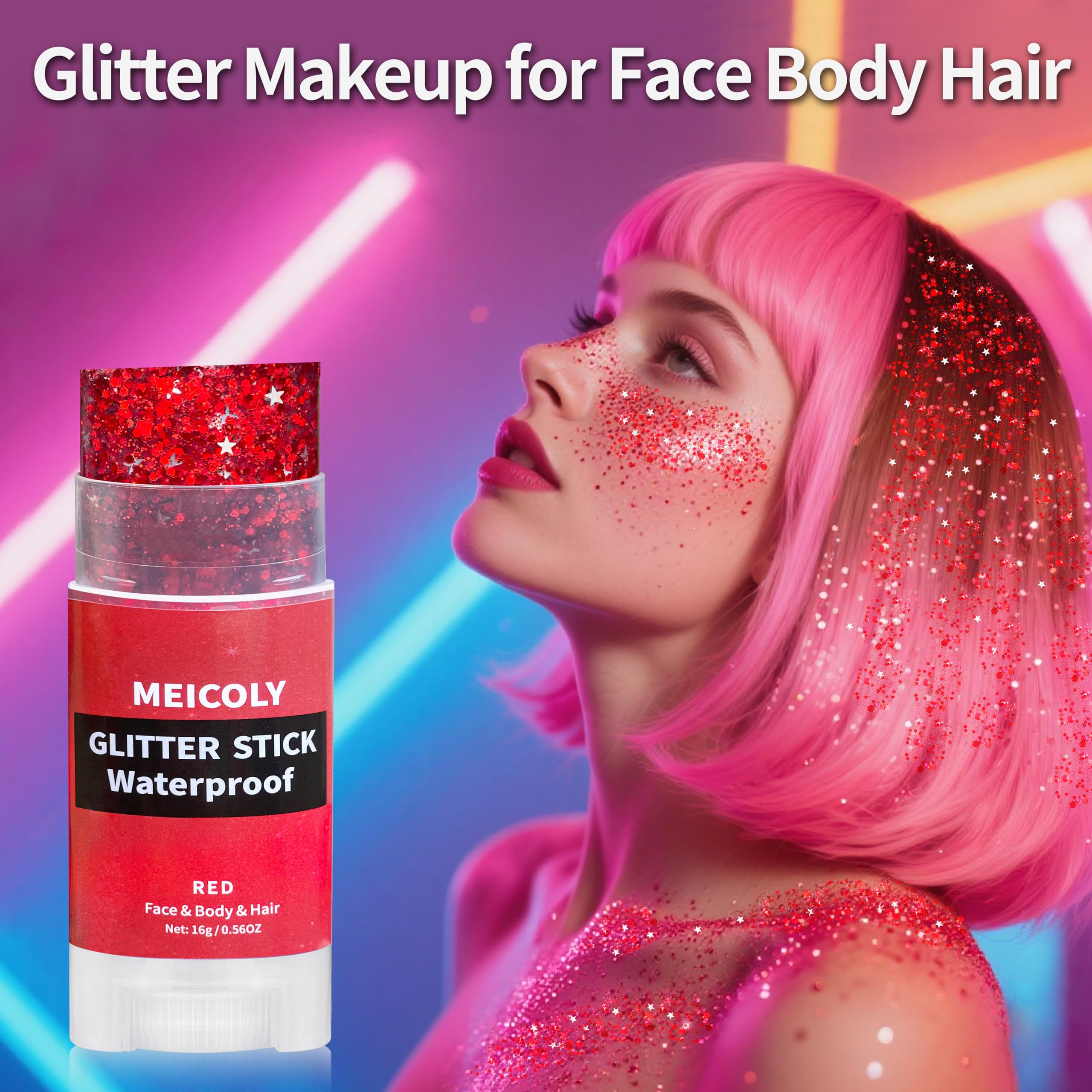 MEICOLY party glitter stick offers vivid color with durable shine.