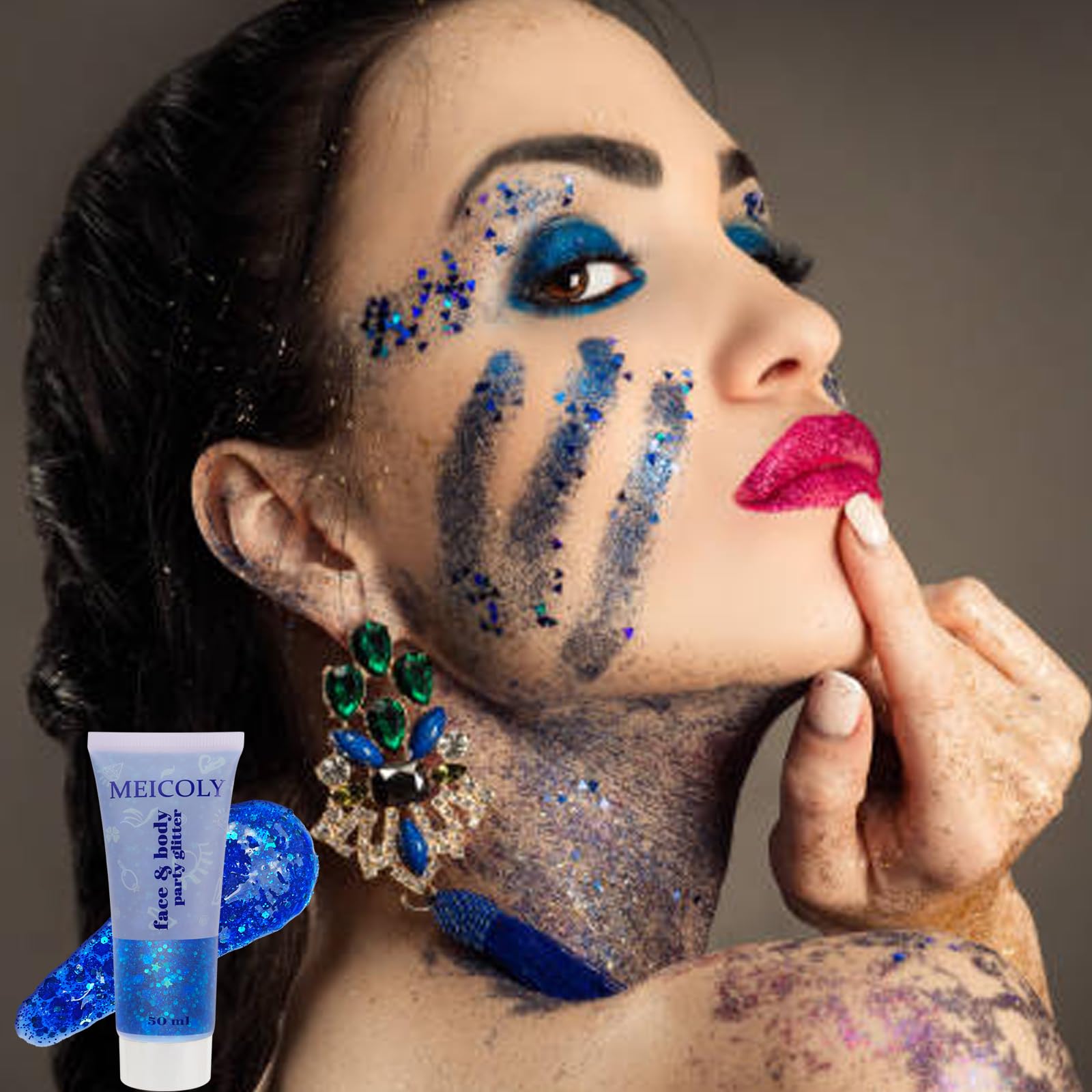 MEICOLY patriotic USA flag glitter sparkle enhances festive makeup and event vibes