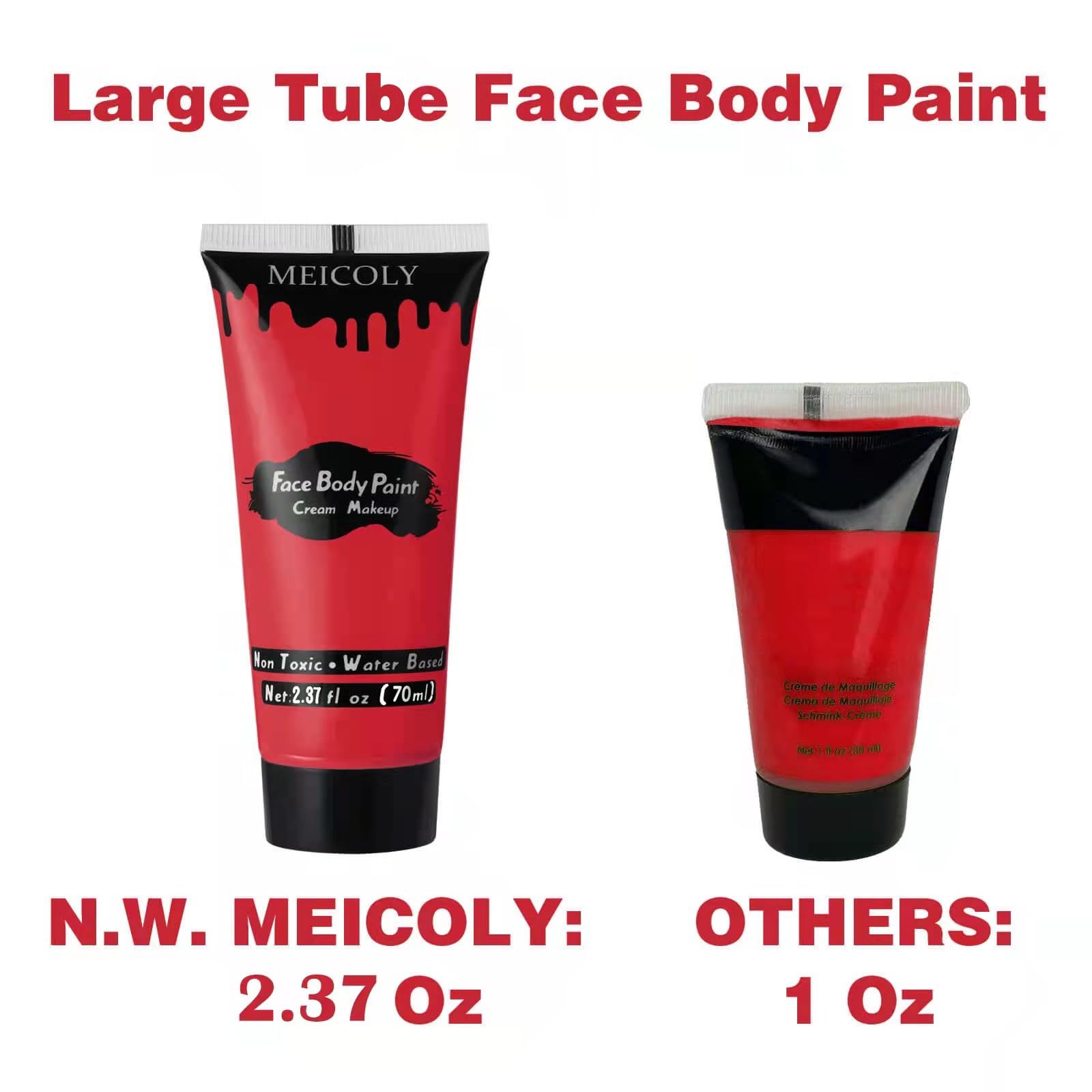 Pintura facial MEICOLY roja para demonio con color intenso y duración