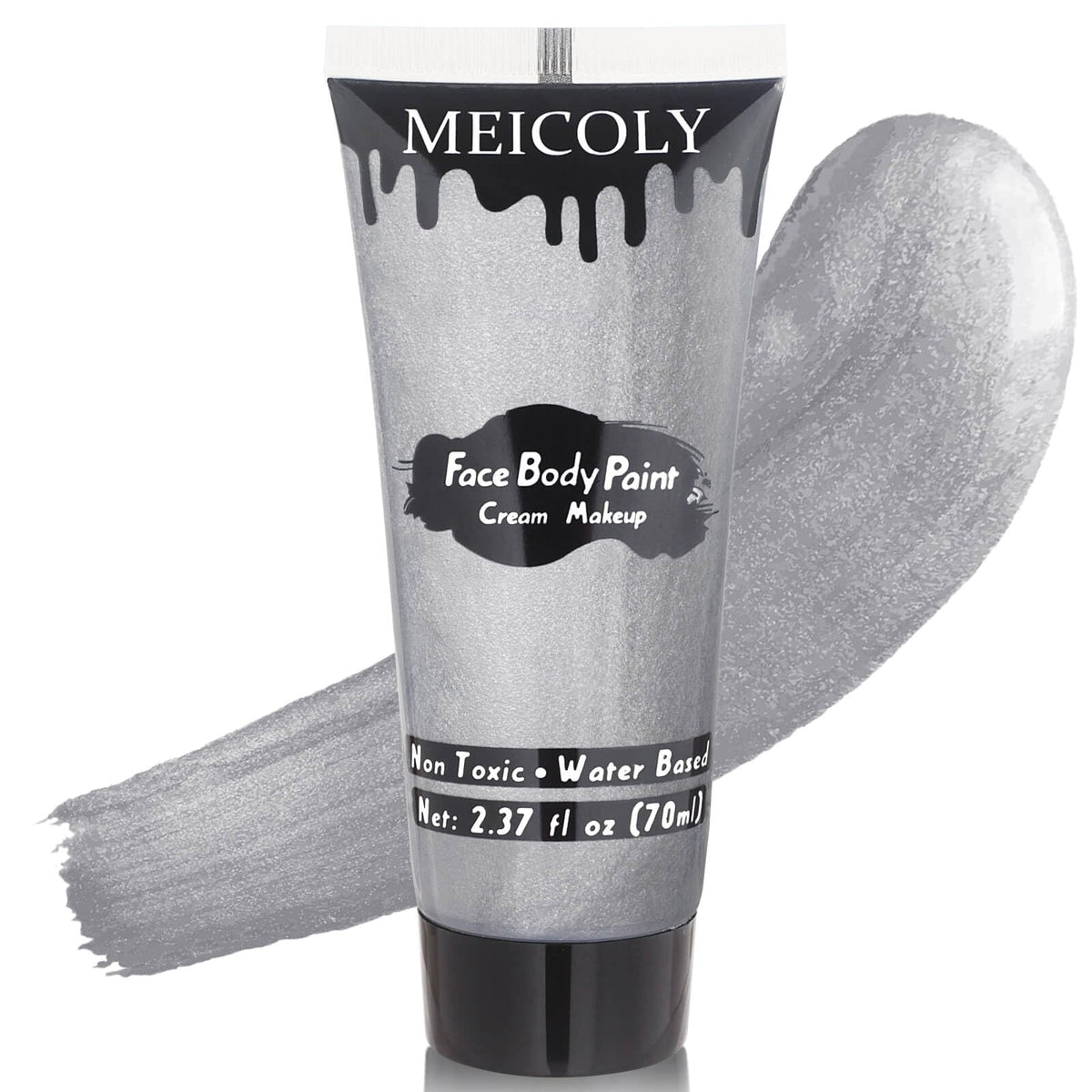 MEICOLY pintura cuerpo plata metalizada para un look de fantasía duradero
