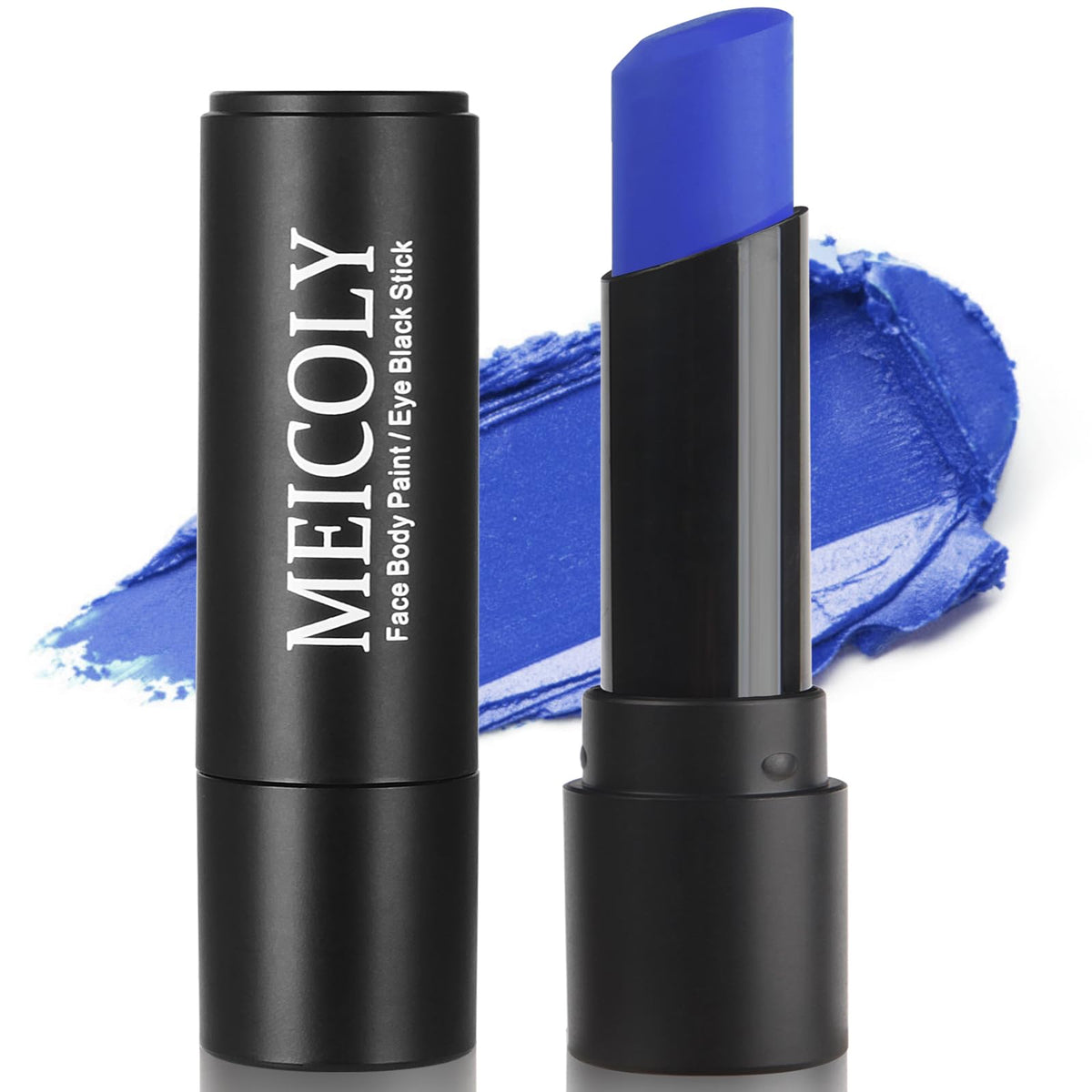 Meicoly Royal Blue Eye Black Stick front view for cosplay and sports