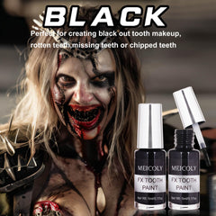 MEICOLY tooth paint applied for zombie decay effect during cosplay or film