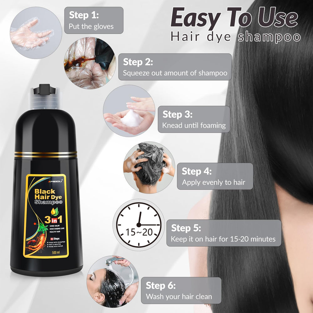 MEIDU Shampoo Shop, fórmula herbal nutritiva para cabello fuerte y suave.