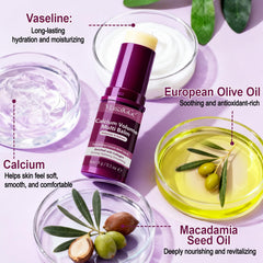 Meifenla calcium multi balm stick enriched with shea butter for deep moisture.