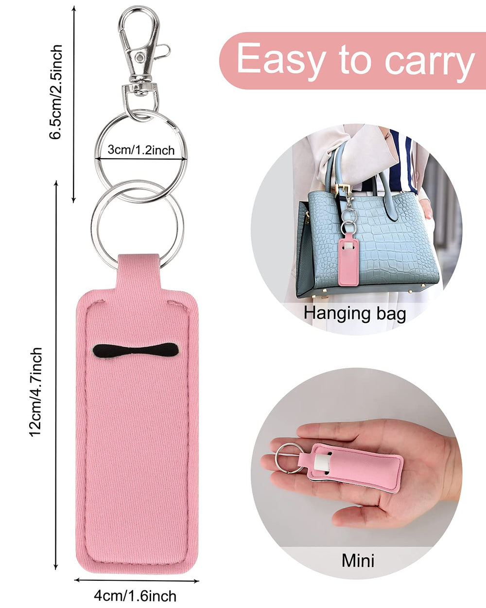 Meiiy gancho metálico, resistente y fácil de enganchar a mochilas o bolsos.