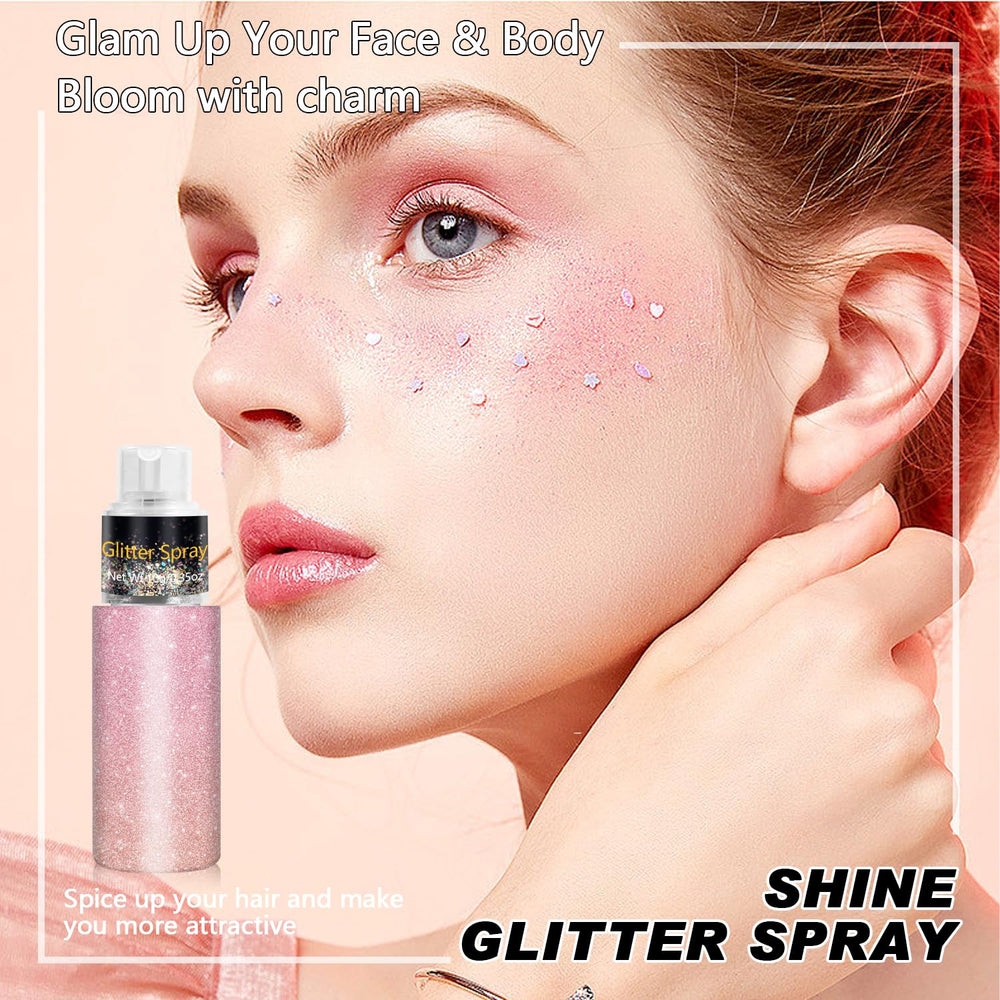 Meilury holographic powder glitter visible on skin for radiant glow.