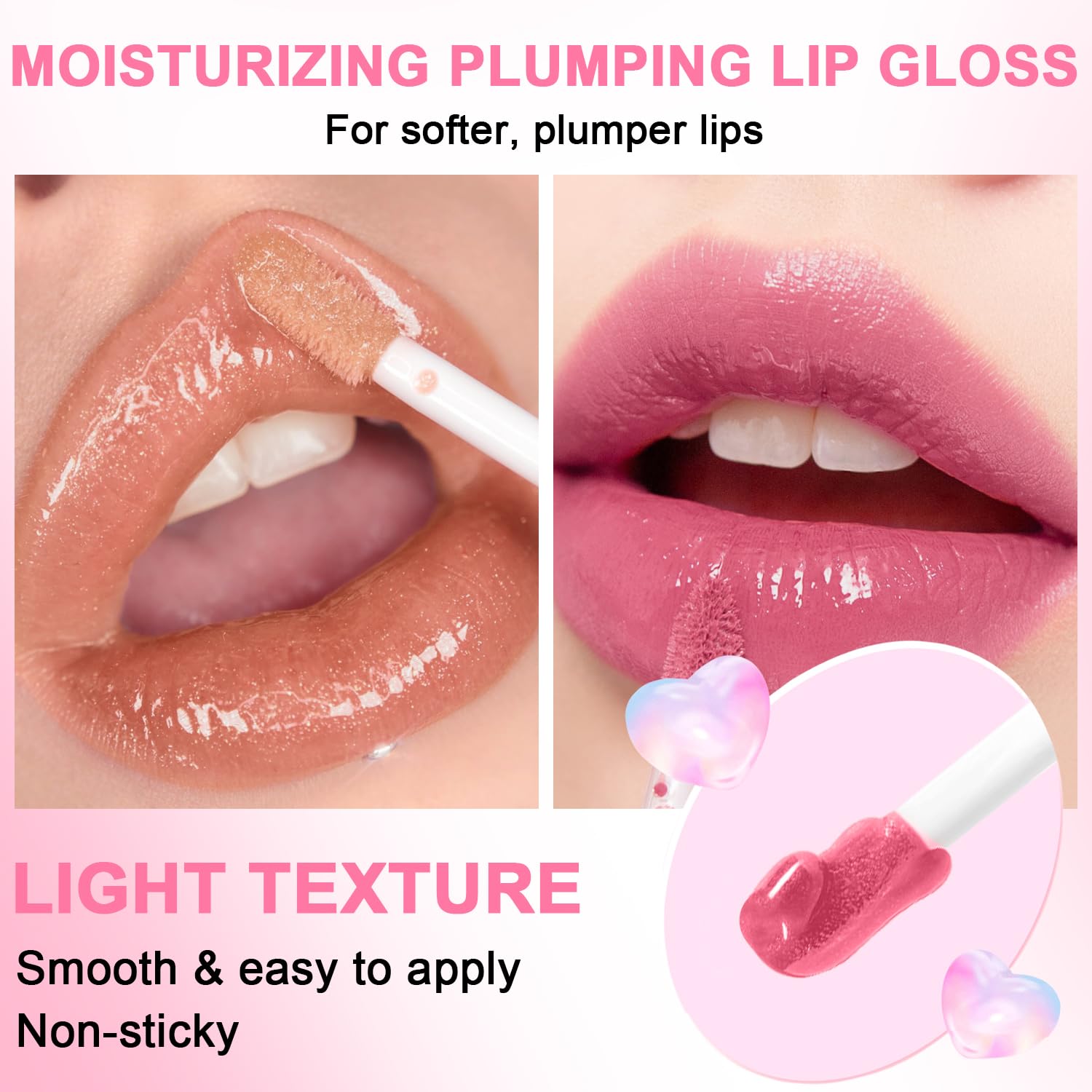 Meilury lightweight non-sticky finish lip oil close-up.