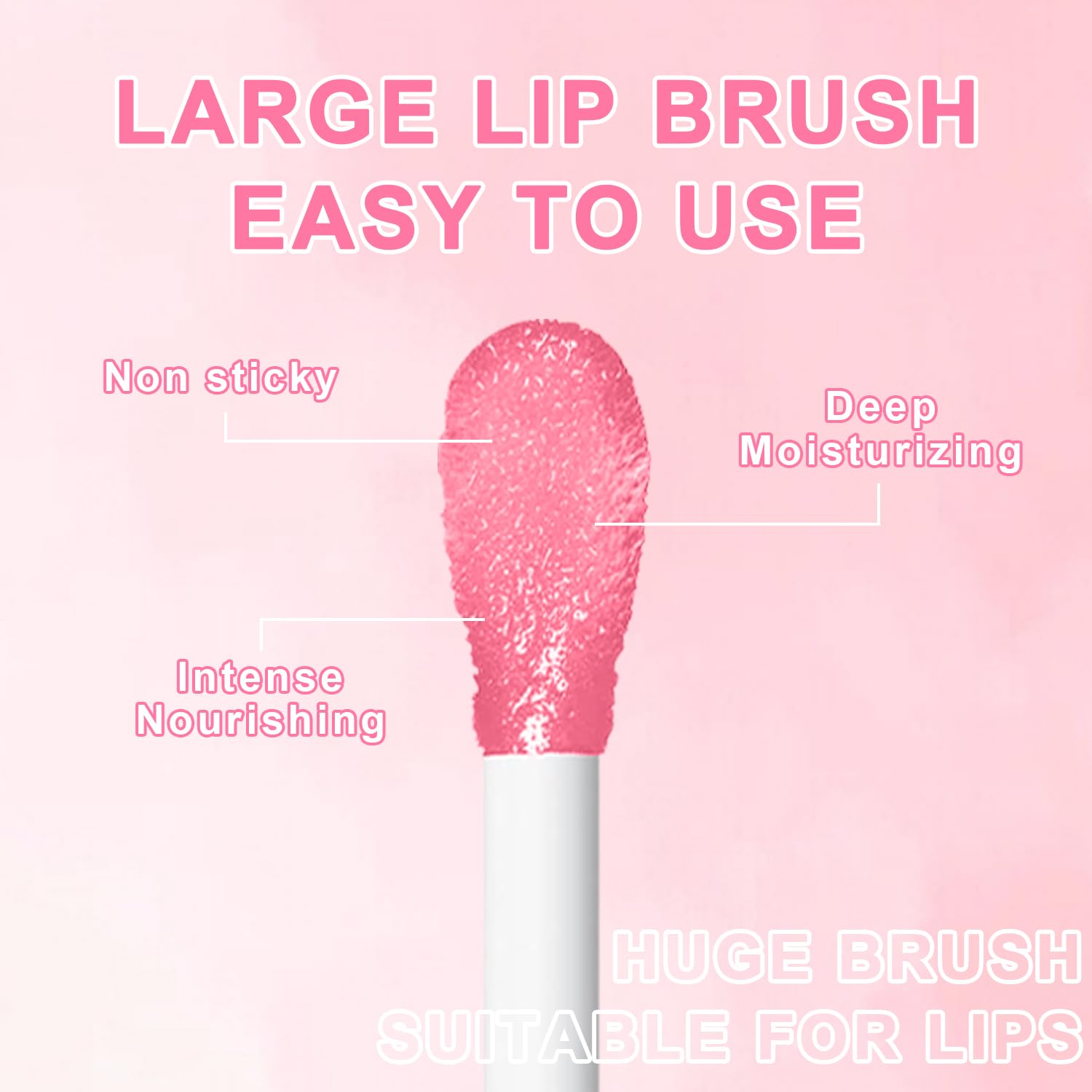 Meilury lip oil brush gliding over lips for even gloss.