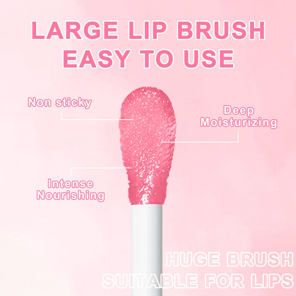 Meilury lip oil brush gliding over lips for even gloss.