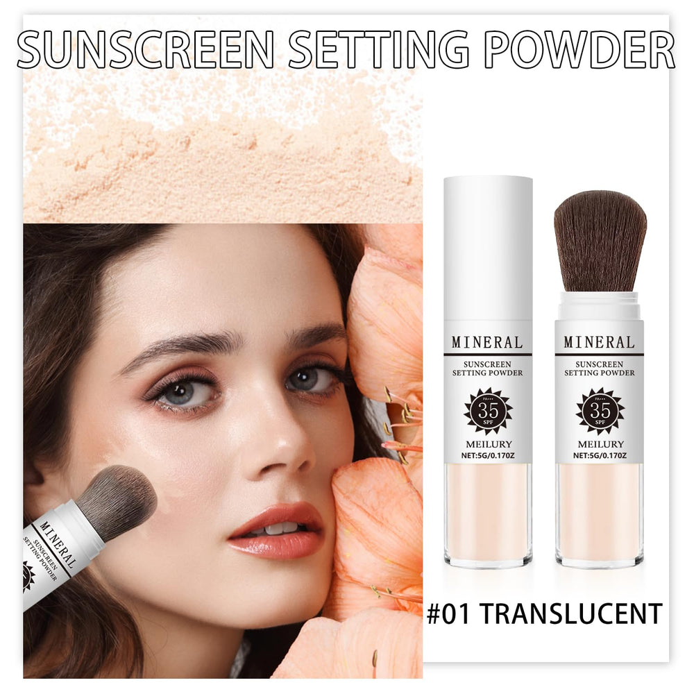 Meilury mineral powder for face and scalp delivers a lightweight matte finish