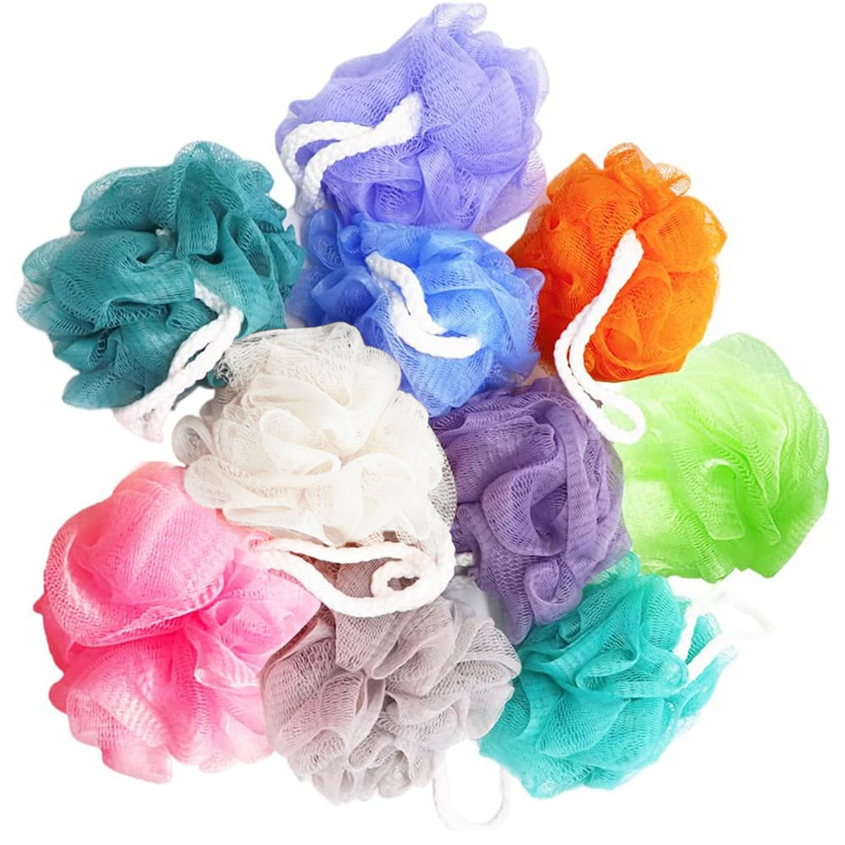 Meirrnyyu esponja de baño multicolor para exfoliar suavemente la piel.