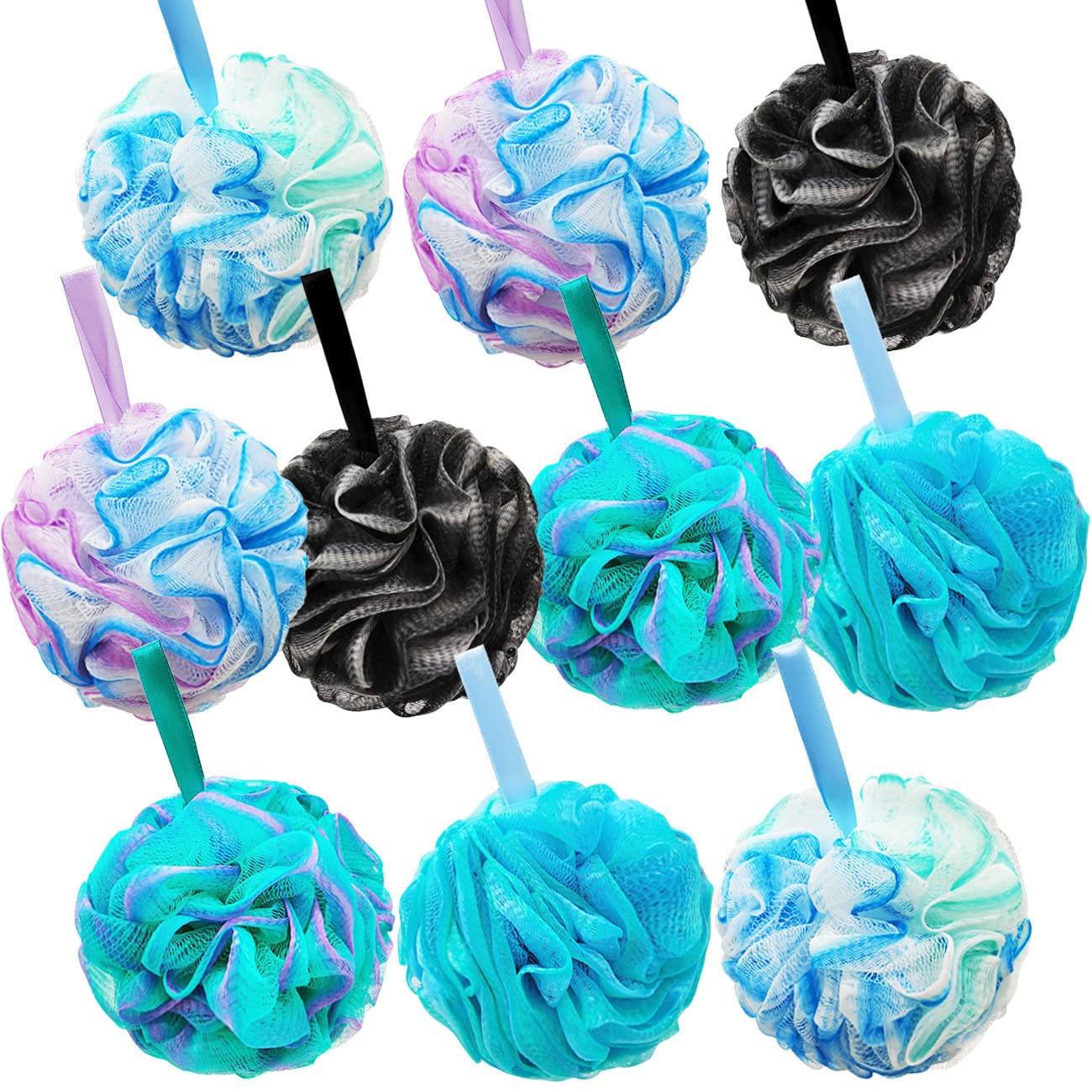 Meirrnyyu esponjas de ducha conjunto 10, colores variados para cada persona.