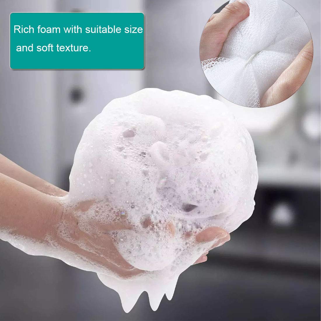Meirrnyyu lufa ducha colorida para generar espuma.