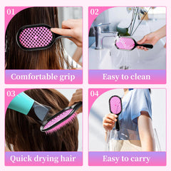 Mejglrc detangler brush hollow design for better airflow and quick drying.