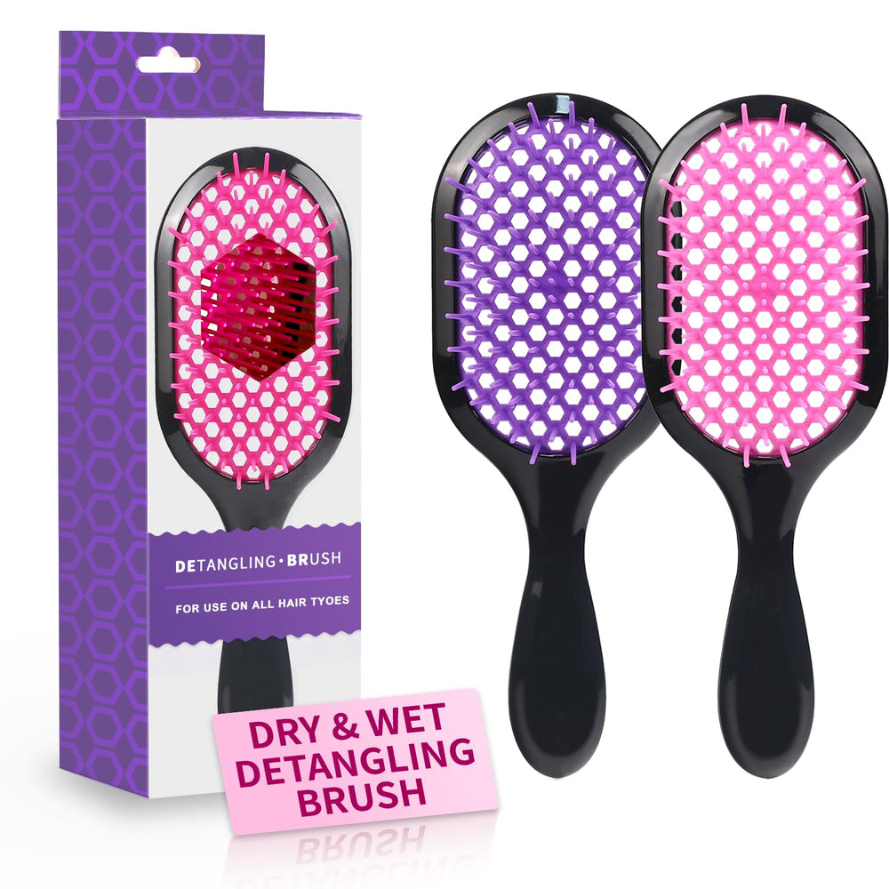 Mejglrc detangler brush pink for gentle detangling on wet or dry hair.