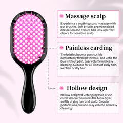 Mejglrc detangler brush purple for smooth detangling and reduced static.