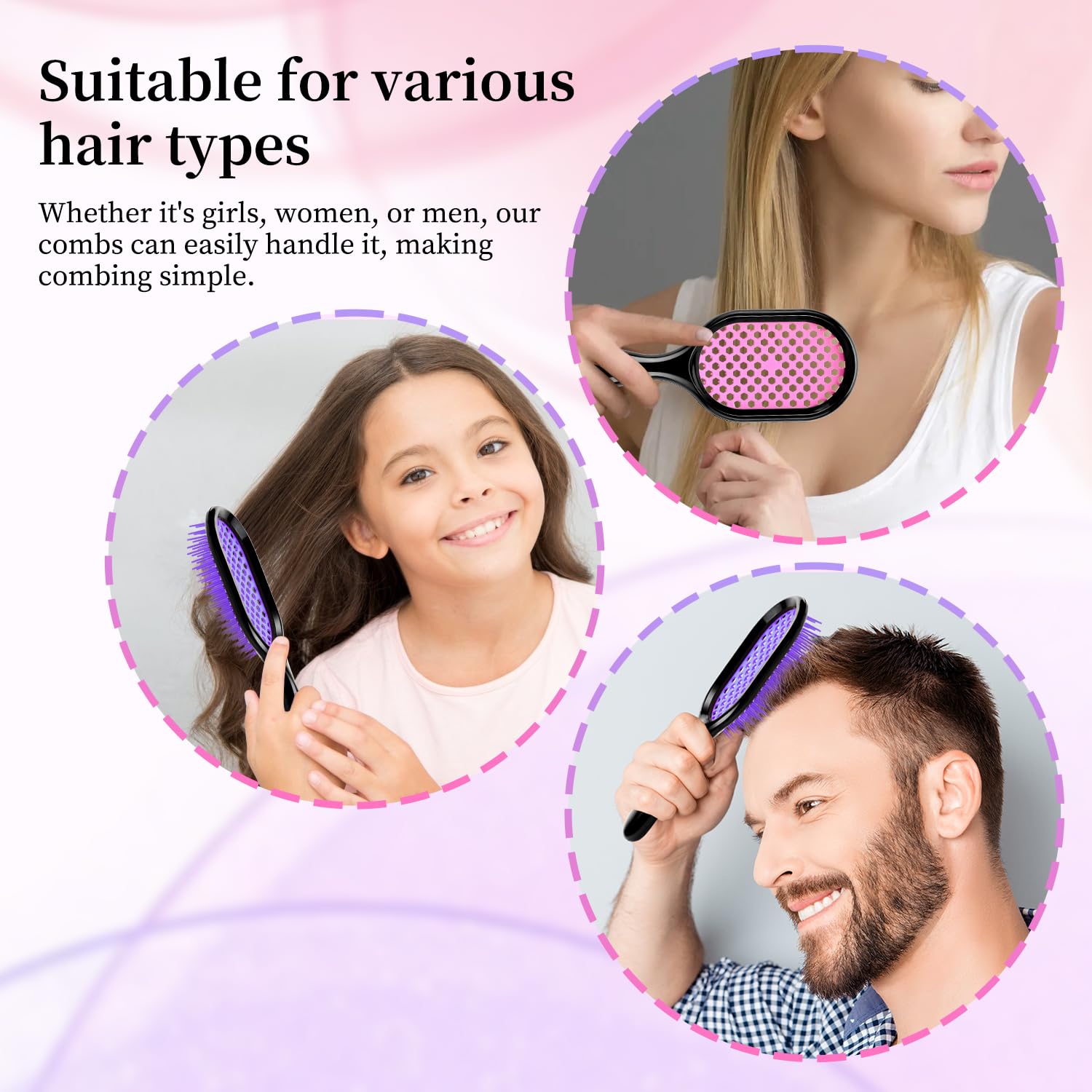 Mejglrc detangler brush wig-friendly gentle detangling without pulling.