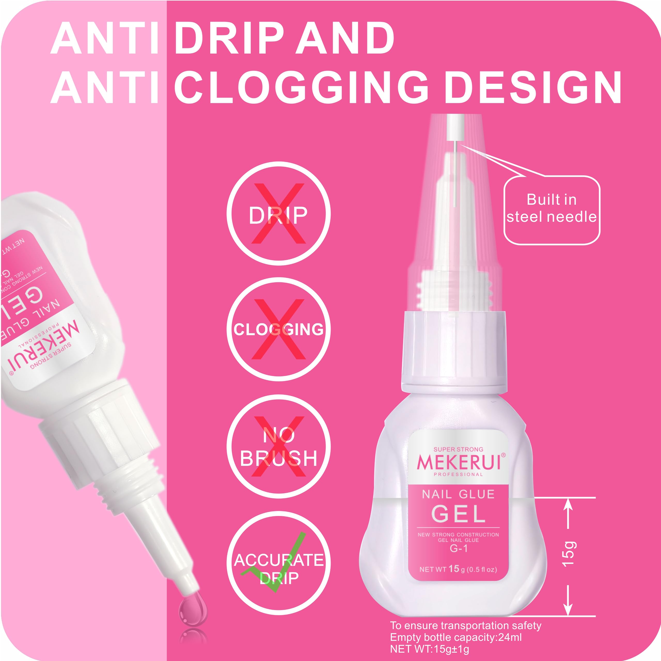 MEKERUI gel resistente al agua para uso diario en uñas.