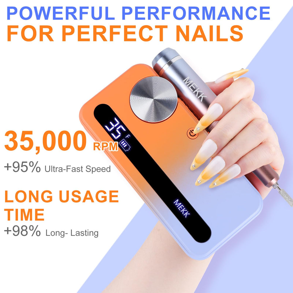 MEKK Nail Drill memory function remembers last speed for quick setup.