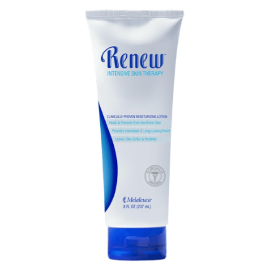 Melaleuca Renew Intensive Skin Therapy Lotion bottle delivers hydration and soothing relief for dry skin.
